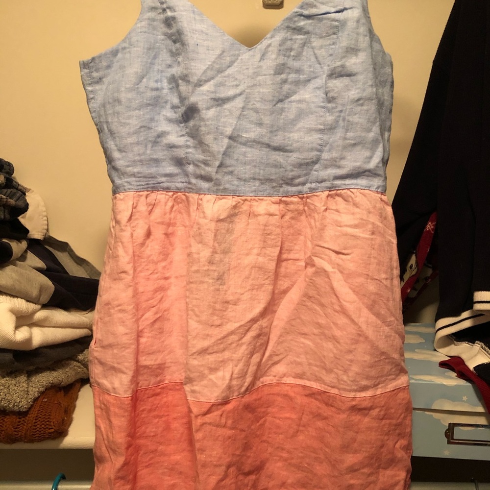 Linen Tri-color spring dress